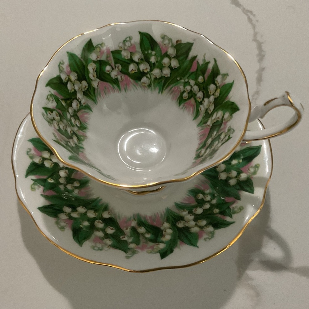 Princess Anne Bone China Lily of the Valley Teacup and Saucer Set